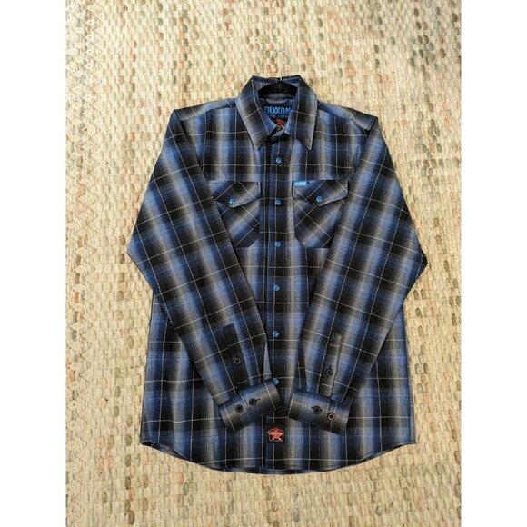 Dixxon Flannel Company Form Function Men Med Blue Long sleeve Flannel Pearl Snap - Picture 1 of 8